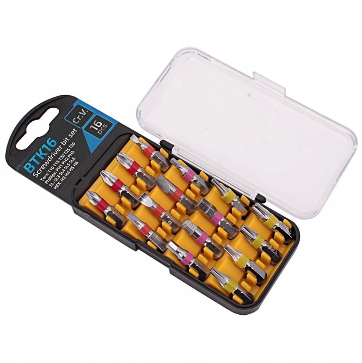 16-delige Bitset CrV Ph Sl Tx Hex - Schroefbits voor Boormachine
