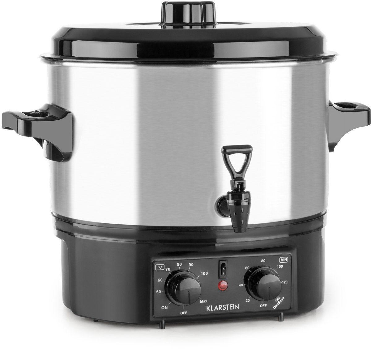Klarstein Biggie Small inmaakketel , inmaakketel , Einwecktopf , glühweinketel , elektrisch , 16L , 2000 Watt , temperatuur , Zeitschaltuhr tot 120 Minuten , zilver - 43 cm 3,7 kg