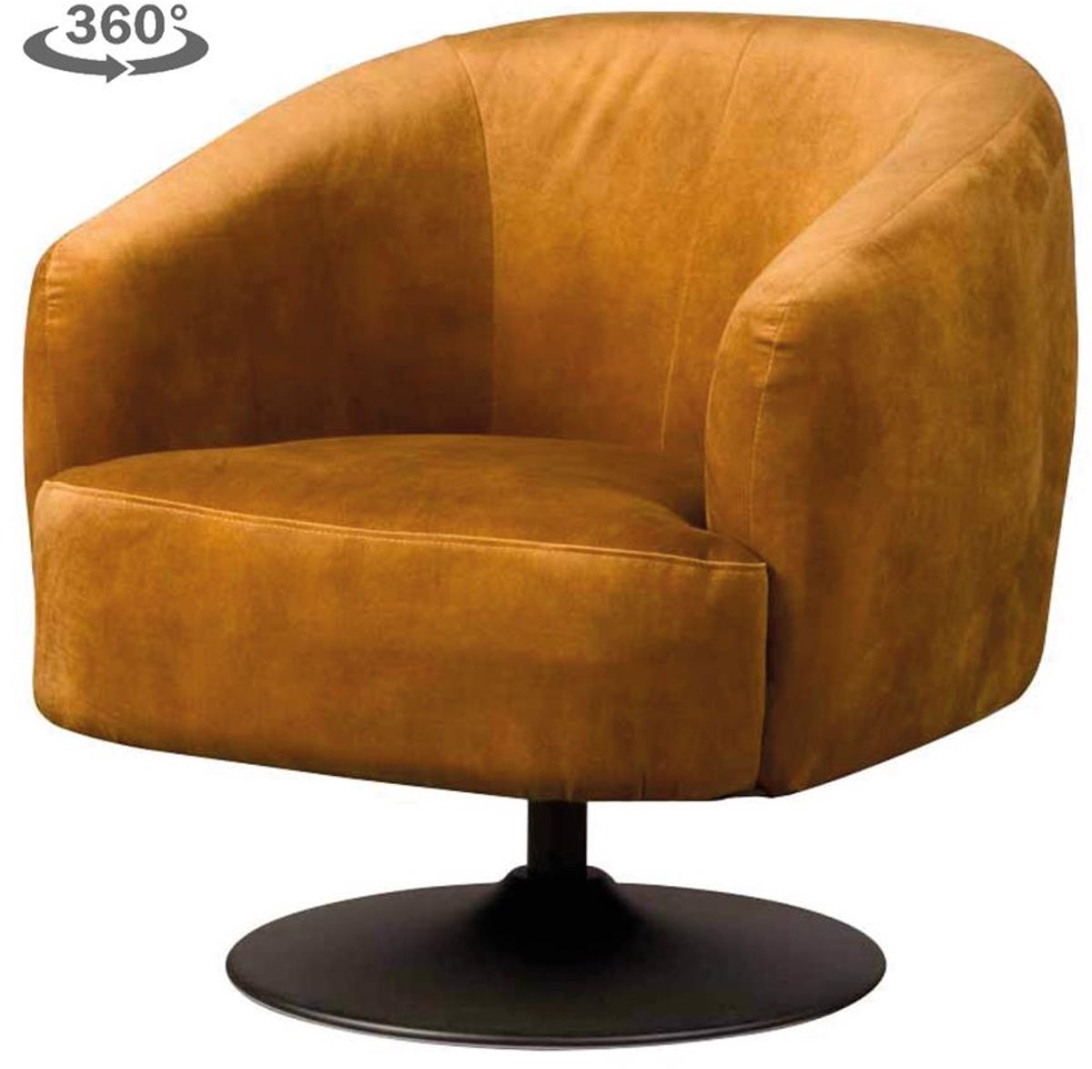 Tower Living Draaifauteuil Barga - Goud Stof - 80x77x75cm
