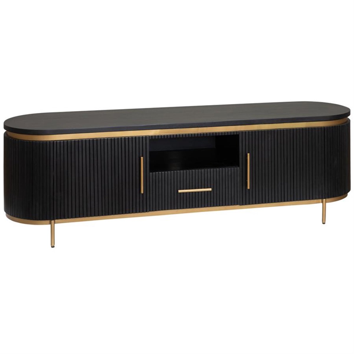 Tower Living Tv-meubel Rivello - Zwart Hout - 180x45x55cm