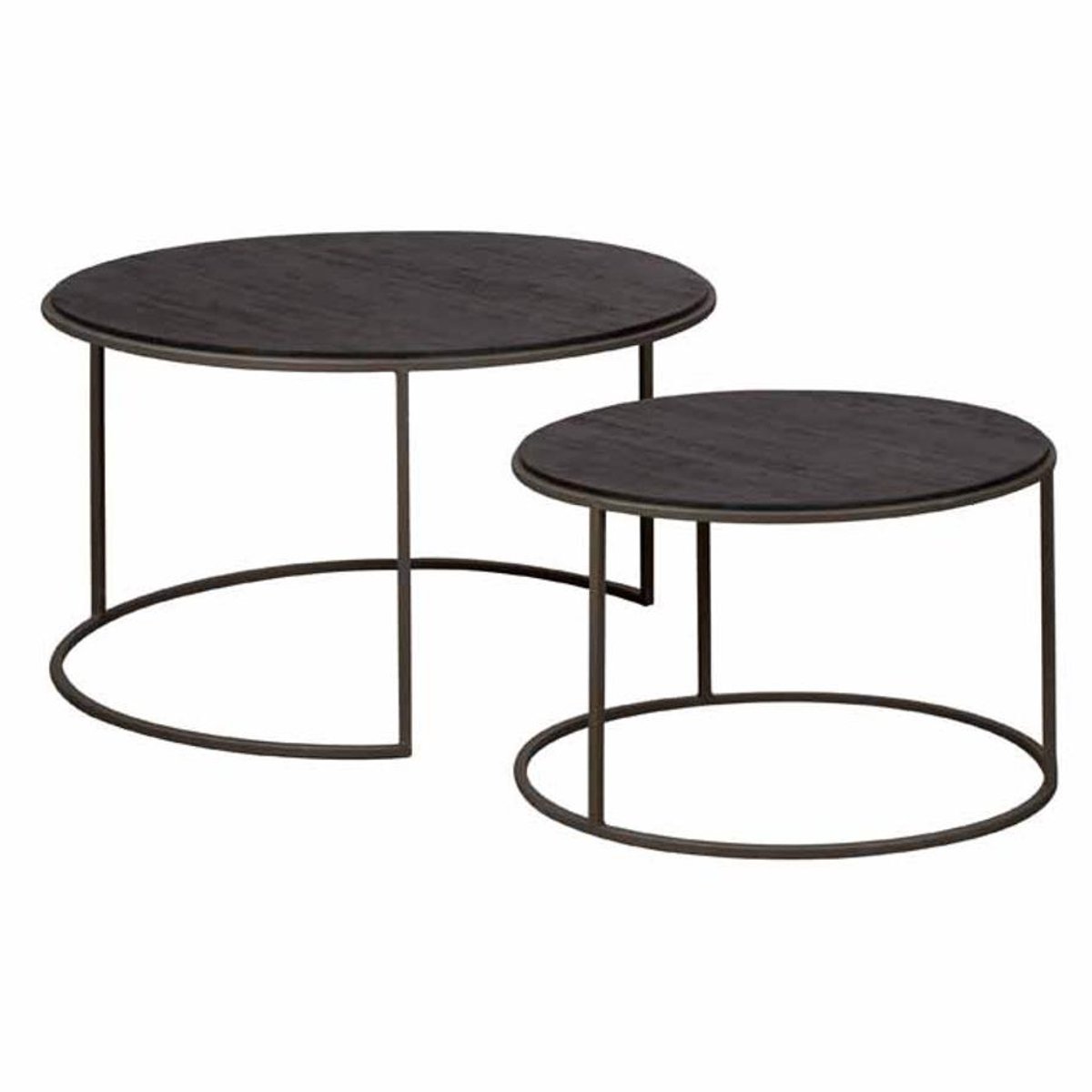 Tower Living Bijzettafel Spello - Rond Grijs Hout - Ø75x45cm