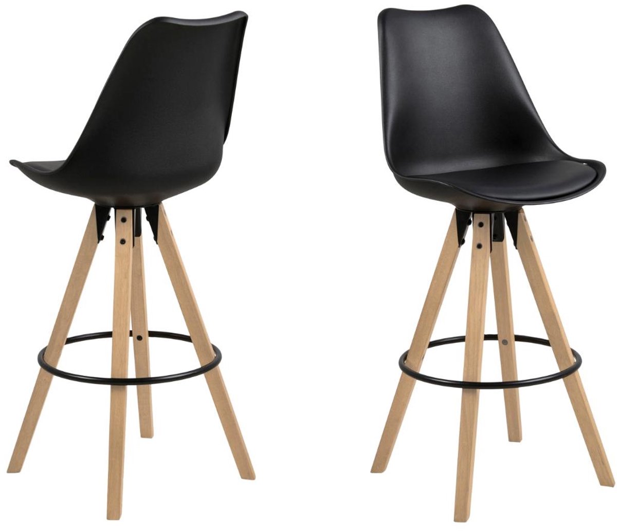 Giga Living Barkruk Ljusvik - Zwart PU Leer - Zithoogte 75cm - Set van 2