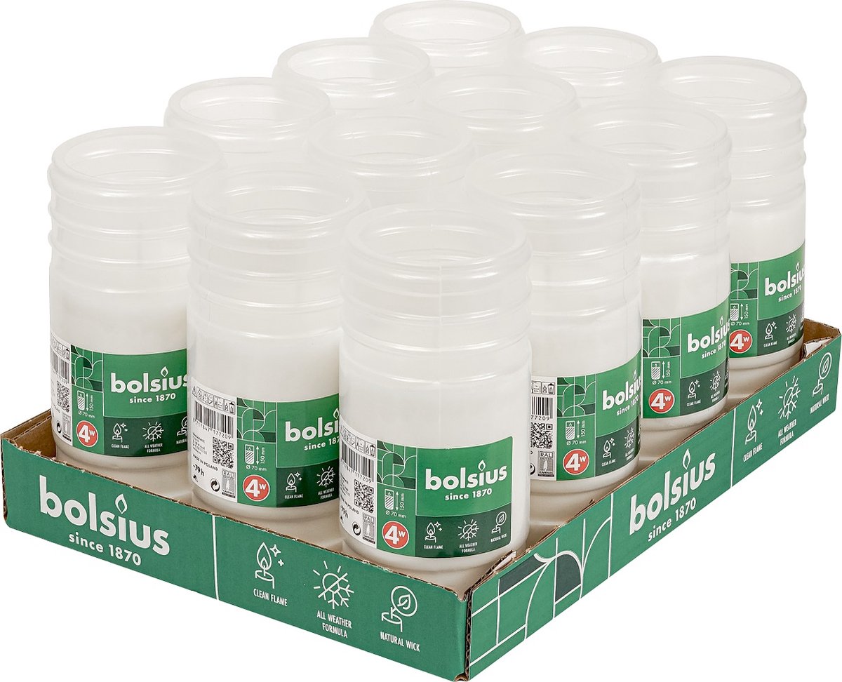 Bolsius Paraffine Branders 15cm - 12 stuks - 79 Uur Brandtijd