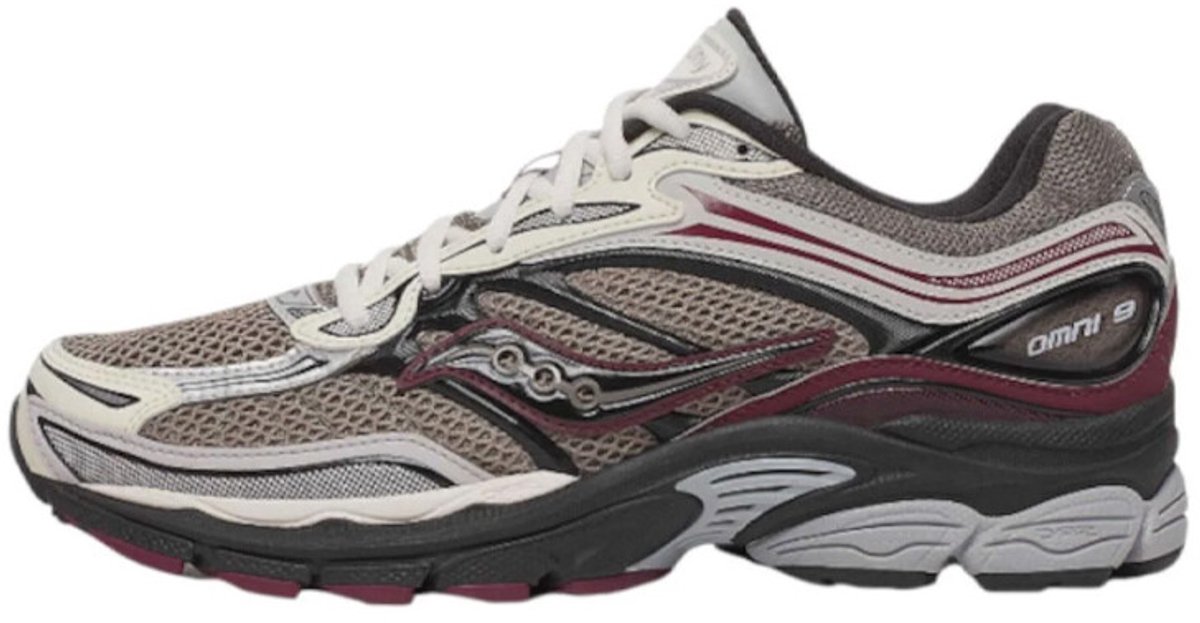 Saucony ProGrid Omni 9 Tomorrow, Meet Yesterday Pack Tan Maroon