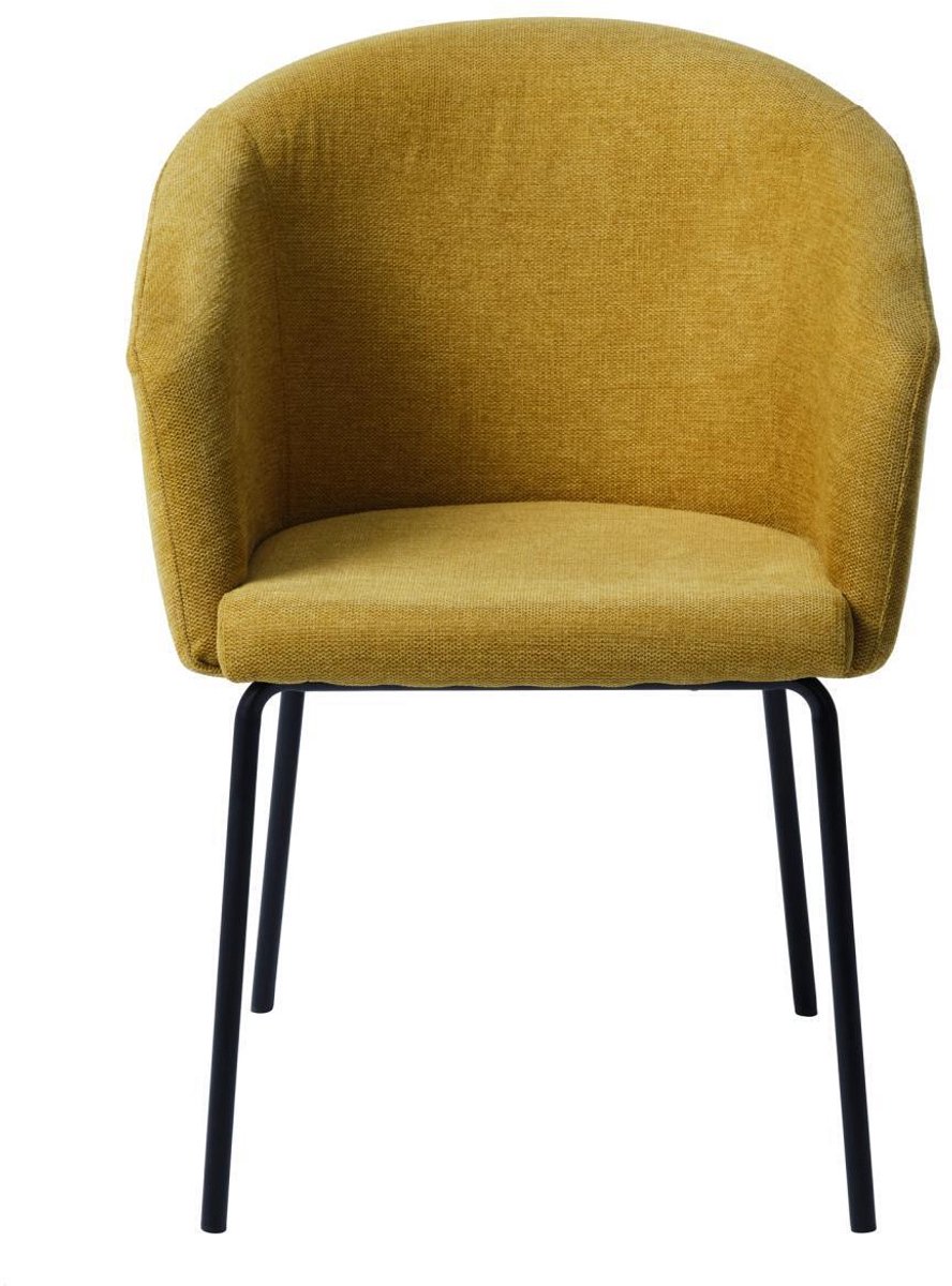 Eetkamerstoel Stof Mosterd - 59x57x80cm - Gewicht 14kg - Set van 2