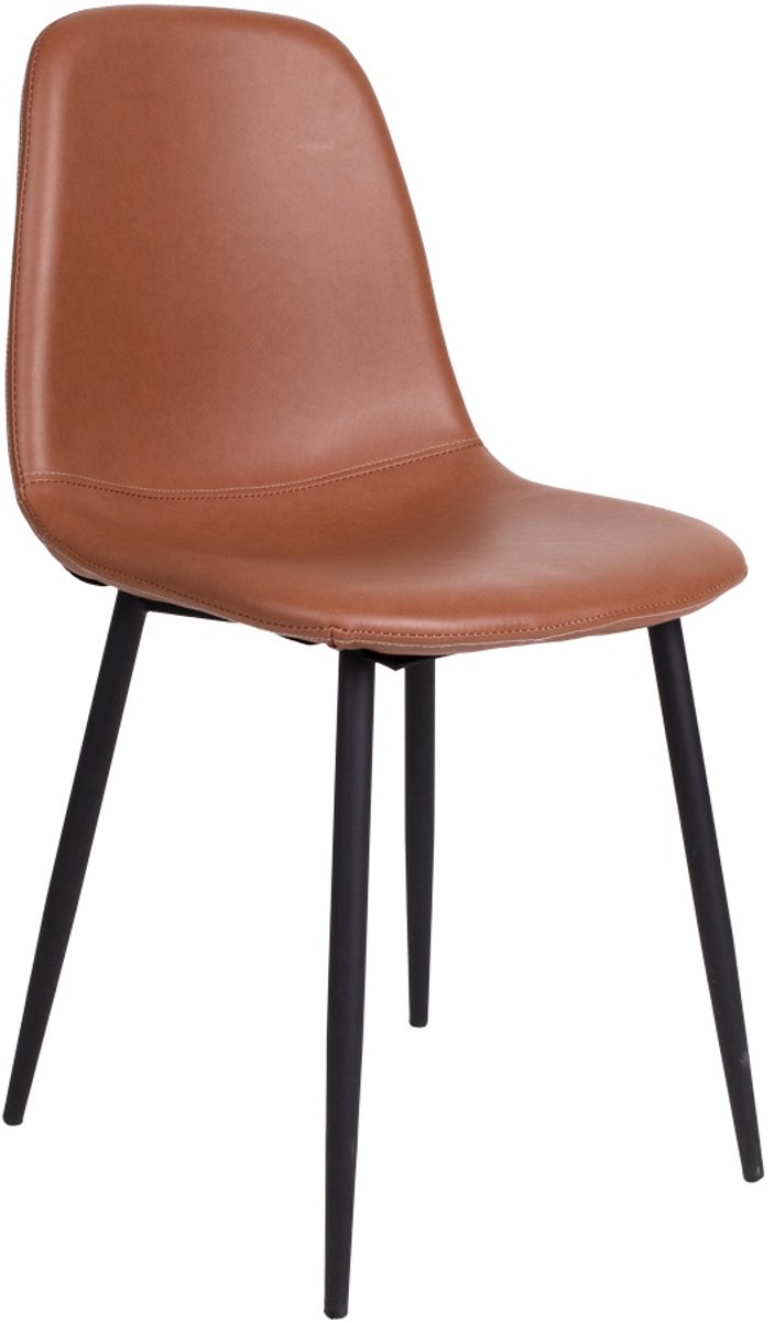 Eetkamerstoel PU leer Bruin - 50x47x88cm - Draaggewicht 120kg