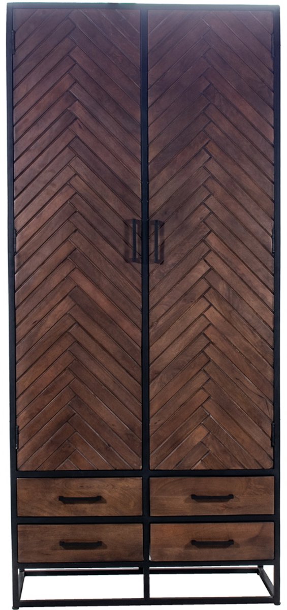 Giga Meubel Wandkast Isa - Bruin Hout - 90x40x200cm