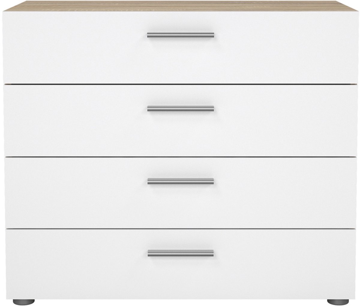 Giga Living Ladekast Pepe - Naturel/Wit Hoogglans - 80x44x68cm