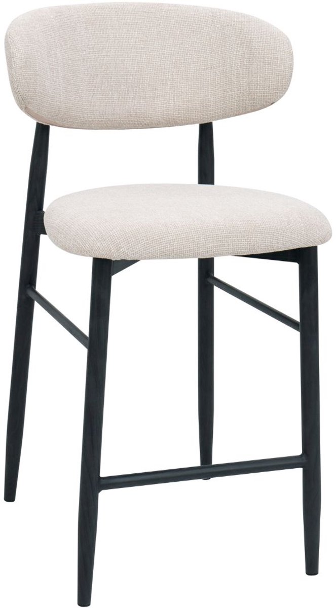 Giga Meubel Barstoel Alexia - Beige/Zwart - Zithoogte 65cm - Set van 2