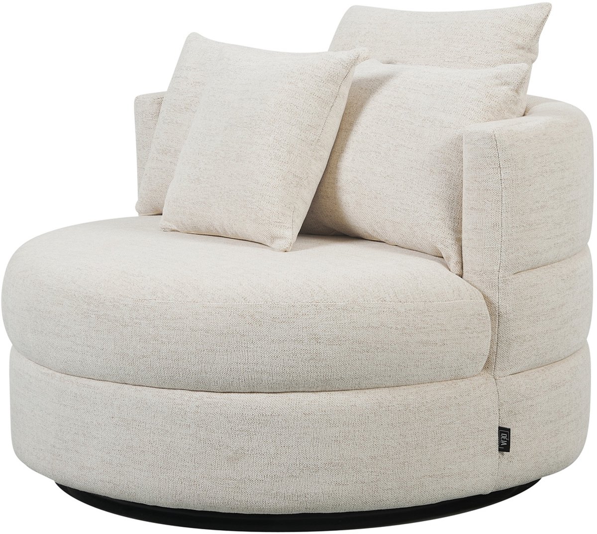 DÉJA Living Draaifauteuil Miles - Beige Stof - Ø100x84cm