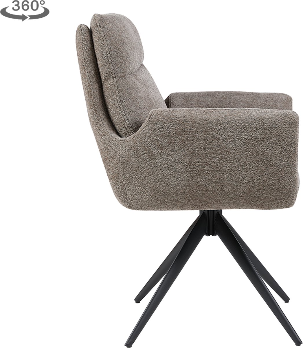 Tower Living Armstoel Varzo Toro 45 Mokka Draaibaar - Set van 2