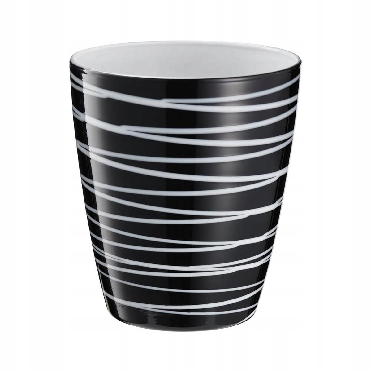 Villa Italia Nebbia Glas 360ml - Zwart/Wit, handgemaakt