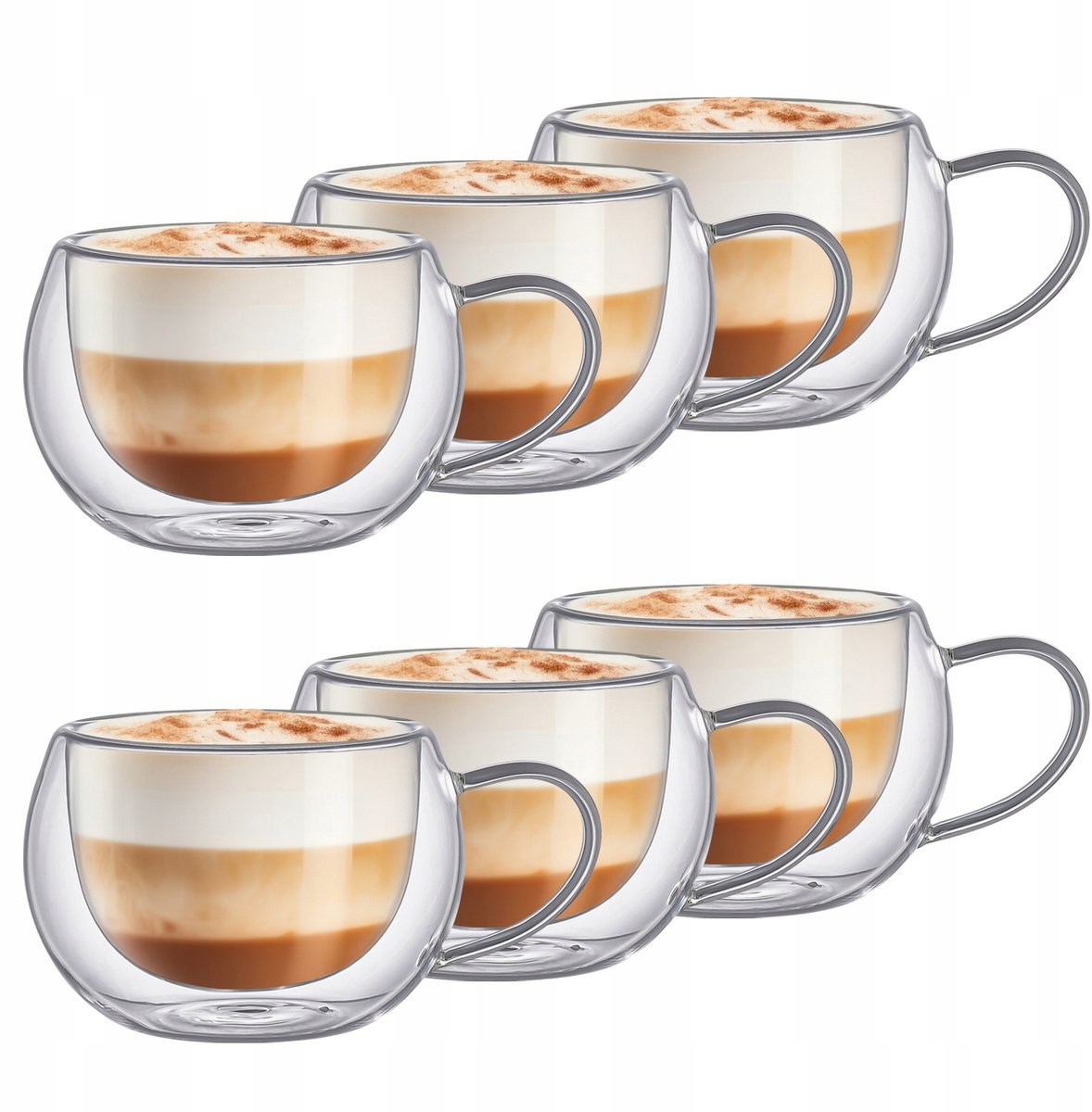 6x Thermische Glazen 270ml Dubbelwandig voor Koffie & Thee