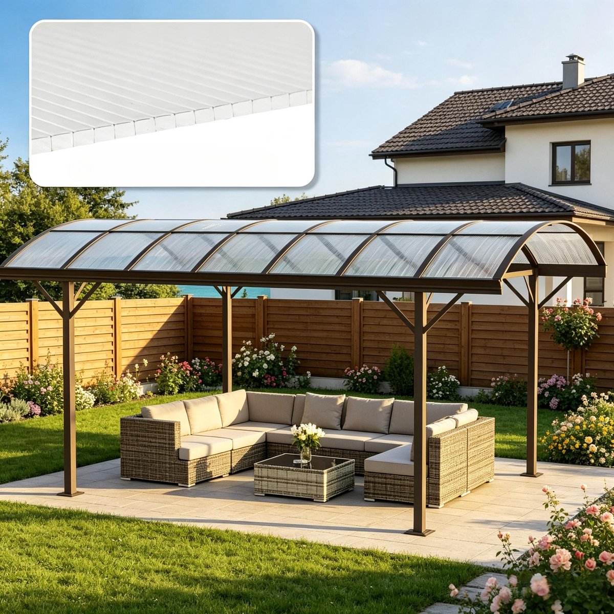 MIVRAY Kaspanelen - Dubbelwandig En Uv-Bestendig - 120 X 60 Cm - Polycarbonaat - Transparant - Voor Kas, Terras En Buitenafwerking