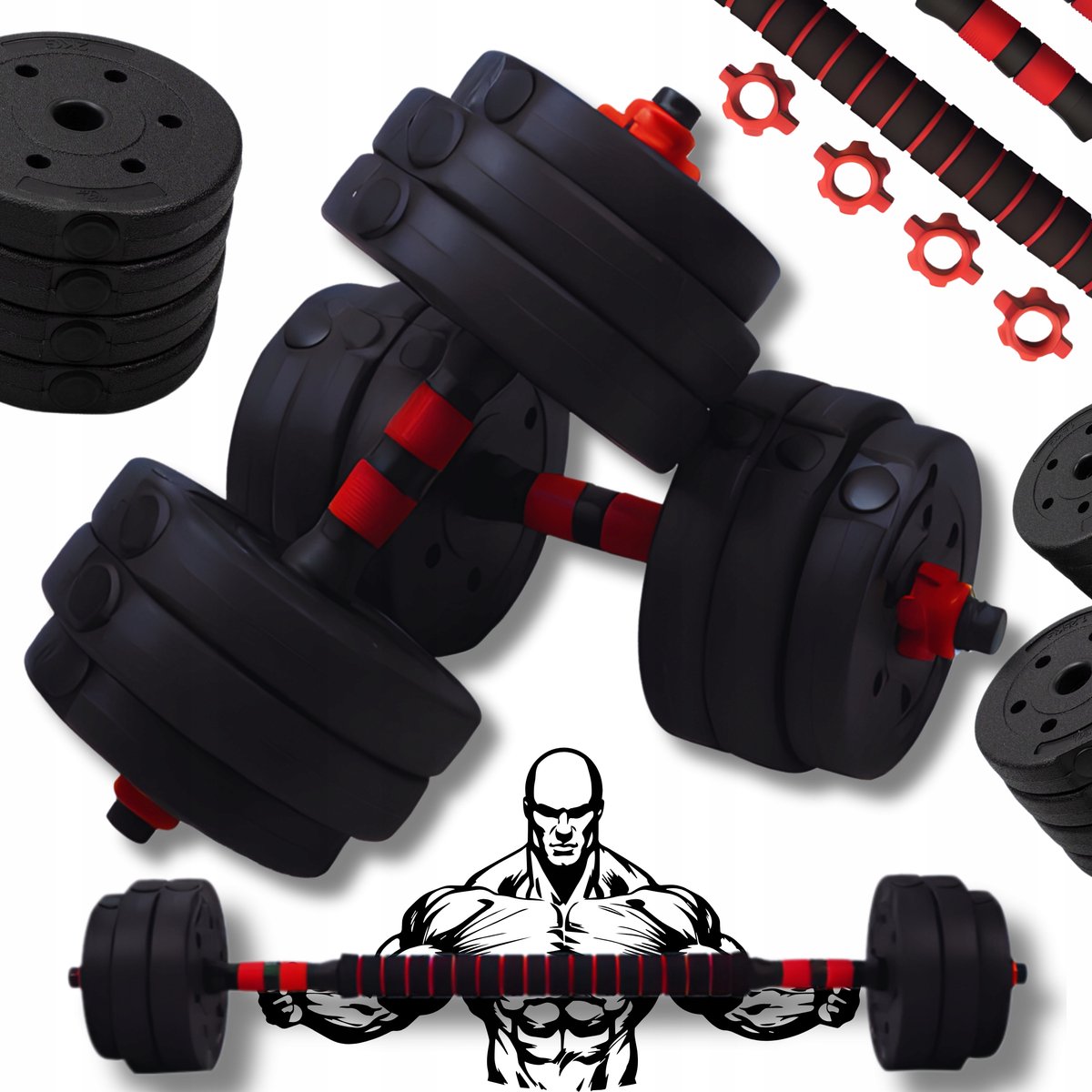Verstelbare Halter- & Stangset 20kg - Krachttraining Thuis