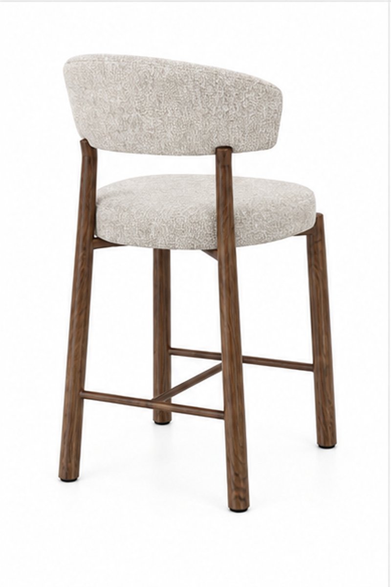 TeakOne - Set van 2 - keukenbarstoel - Ronda Bar Chair - Greige Walnut