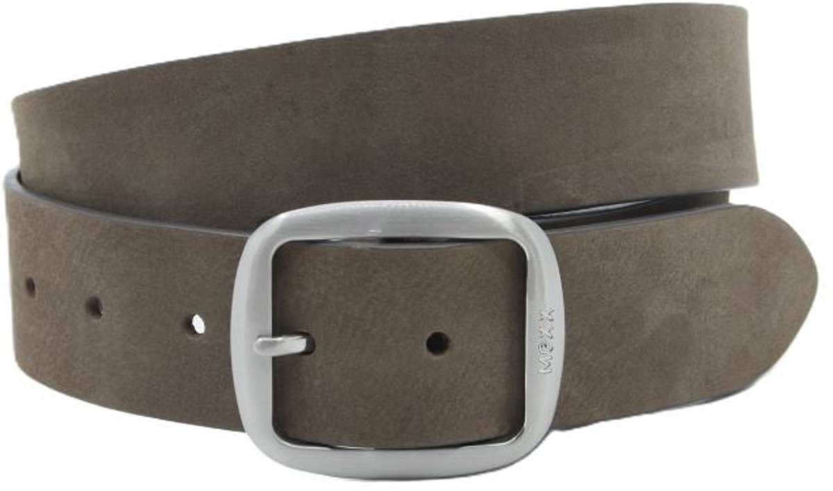 Dames taupe- jeansriem 4cm met zilveren gesp - Leer - Brede riem - Basic - Maat