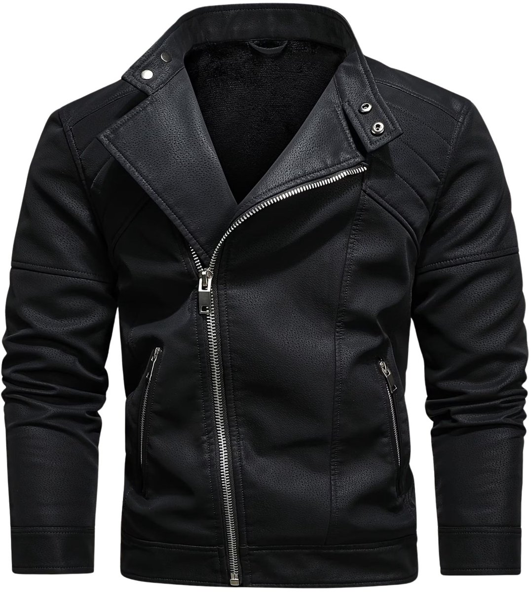 Currero Kunst Leren Jas Leather Jacket Lederen Jas Bomberjack Pilotenjack Blazer Biker Motorjas Motormuis Heren Houtskool