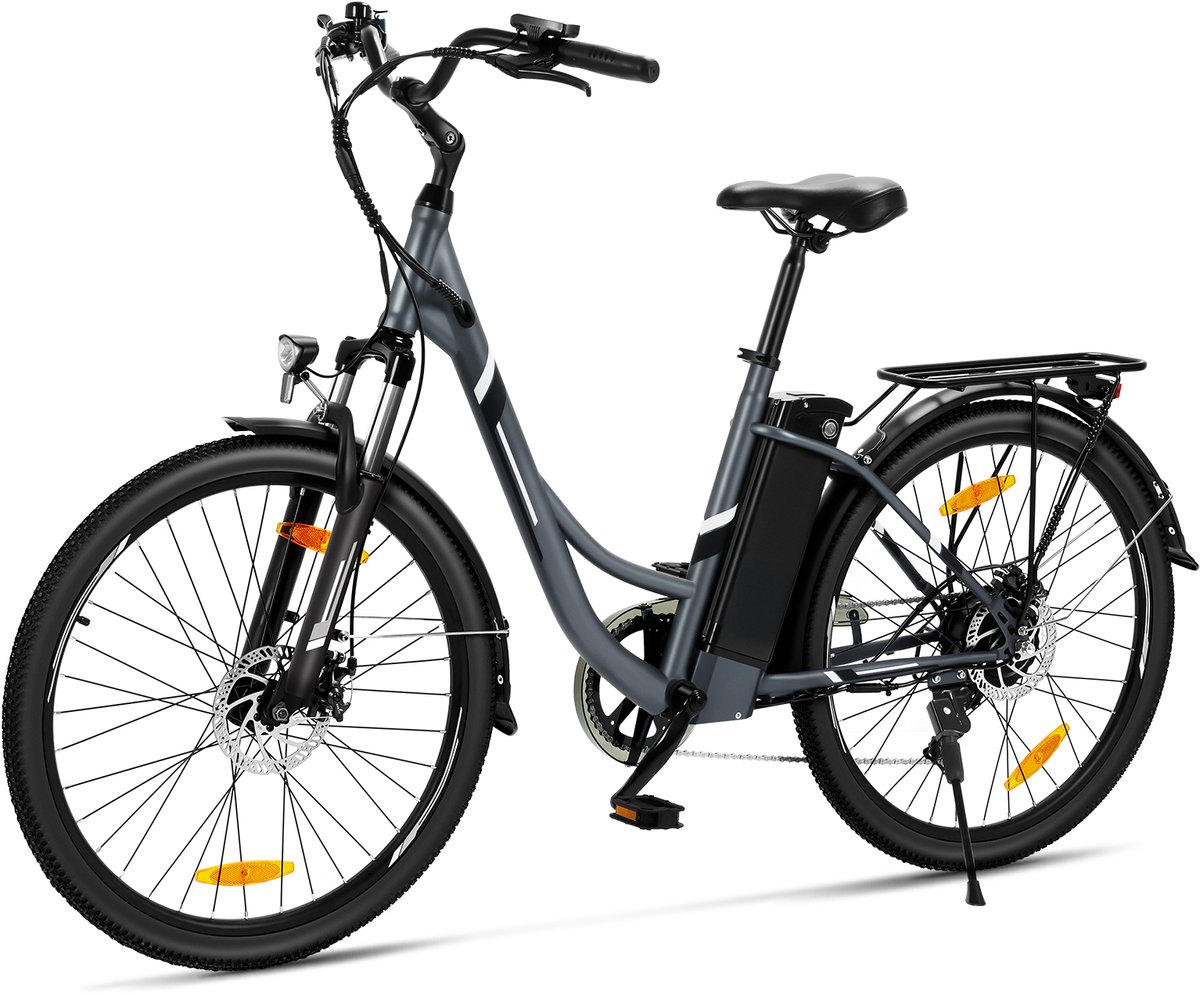 Touroll Bries 1 Pro-Breezi-Stapdoor-E‑Bike-Grijs‑26-Inch‑250W‑90km‑Bereik‑Shimano‑7‑versnellingen‑Schijfremmen‑IPX4 thumbnail 2