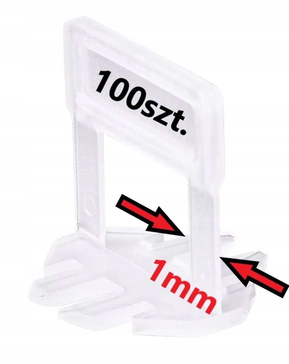 100x Tegelnivelleringsclips 1mm - Voortegels 4-13mm dik