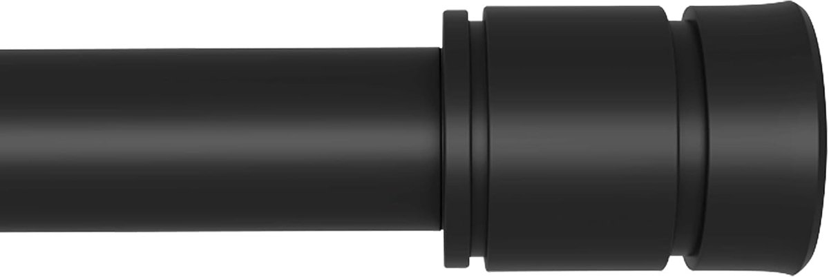 Gordijnroede 19 mm diameter, uittrekbaar, met beugels, voor slaapkamer, mat zwart - ShopVlot