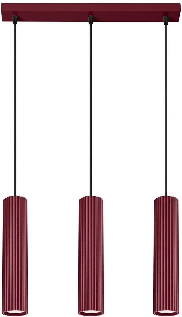Sollux Lighting Hanglamp Karbon - GU10 - bourgondië - aluminium - 45x6.5x98cm
