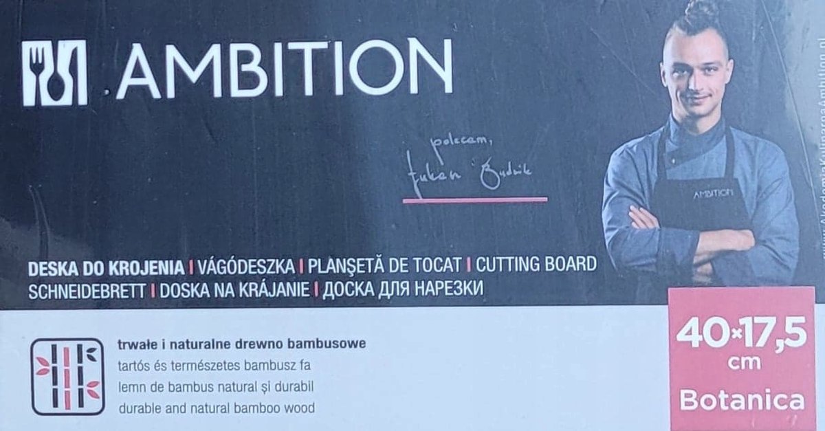 Ambition Bamboe Snijplank met Bladvorm en Ophanglus - 40x17.5cm