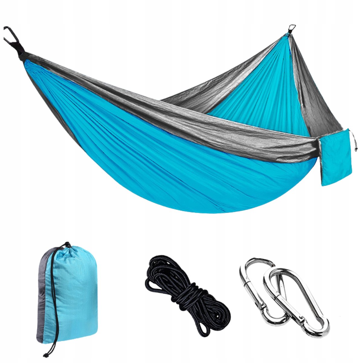Comfortabele rijsthamak 270x140cm blauwgrijs - licht van gewicht en sterk