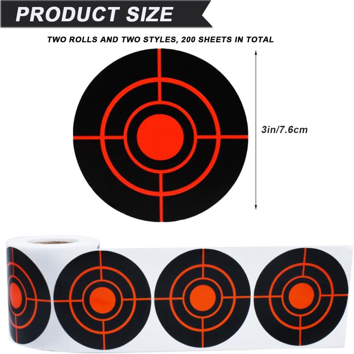 200pcs Splitter Target Stickers, 3 Inch Air Gun Reactive Target, Yellow & Red - ShopVlot