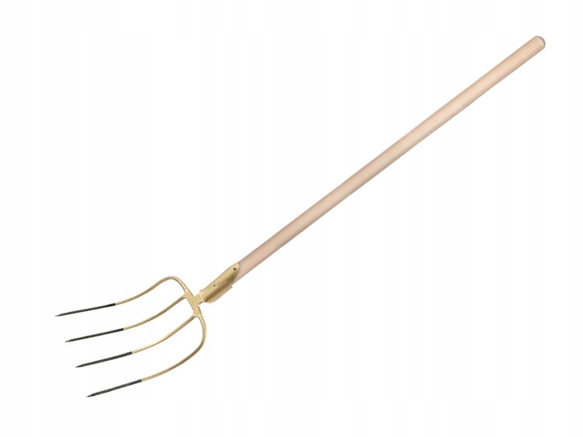 Teger 4-tands landbouw- en tuinvork met beukenhouten steel (150 cm)