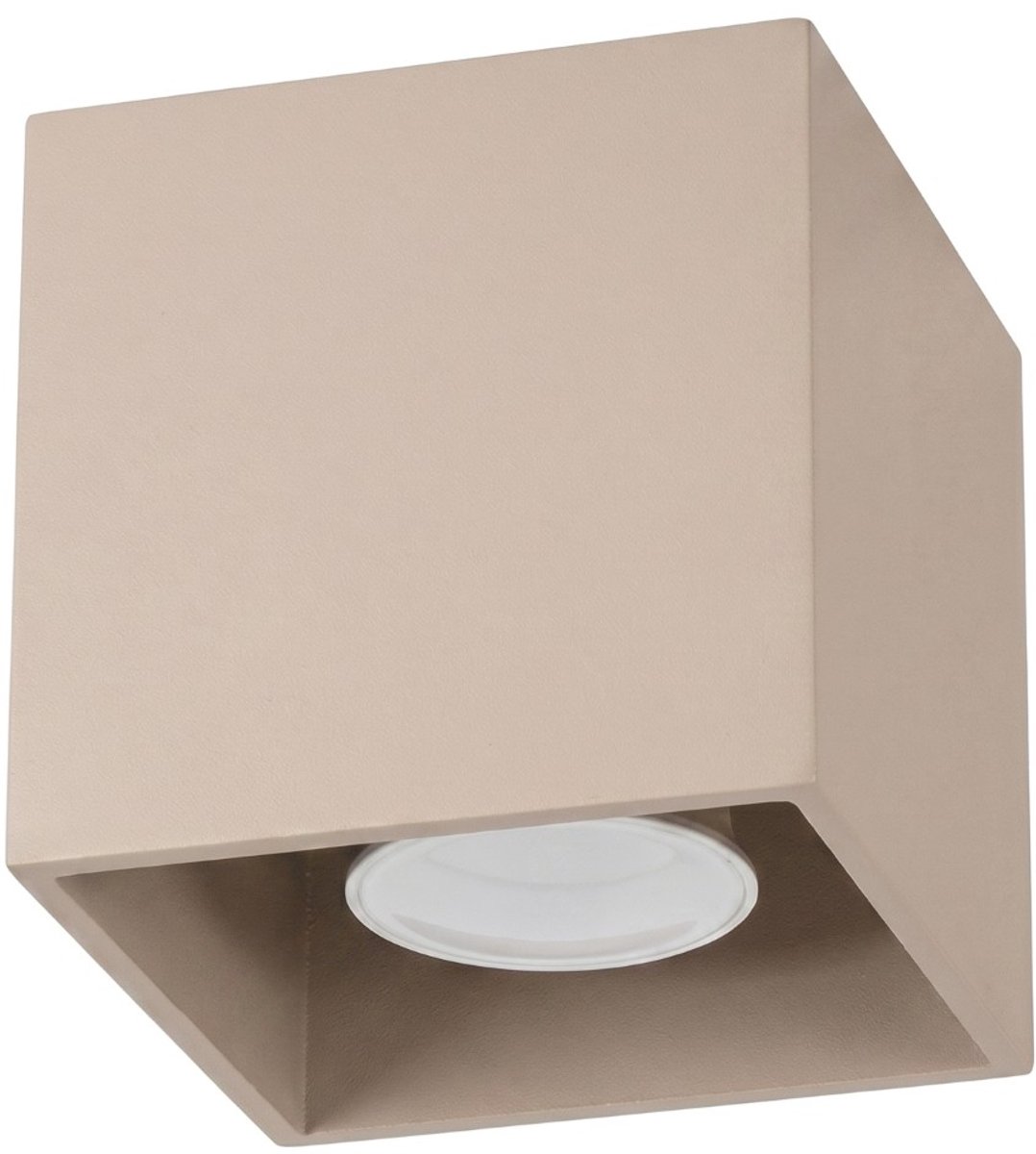 Sollux Lighting Plafondlamp Quad - GU10 - taupe - aluminium - 10x10x10cm