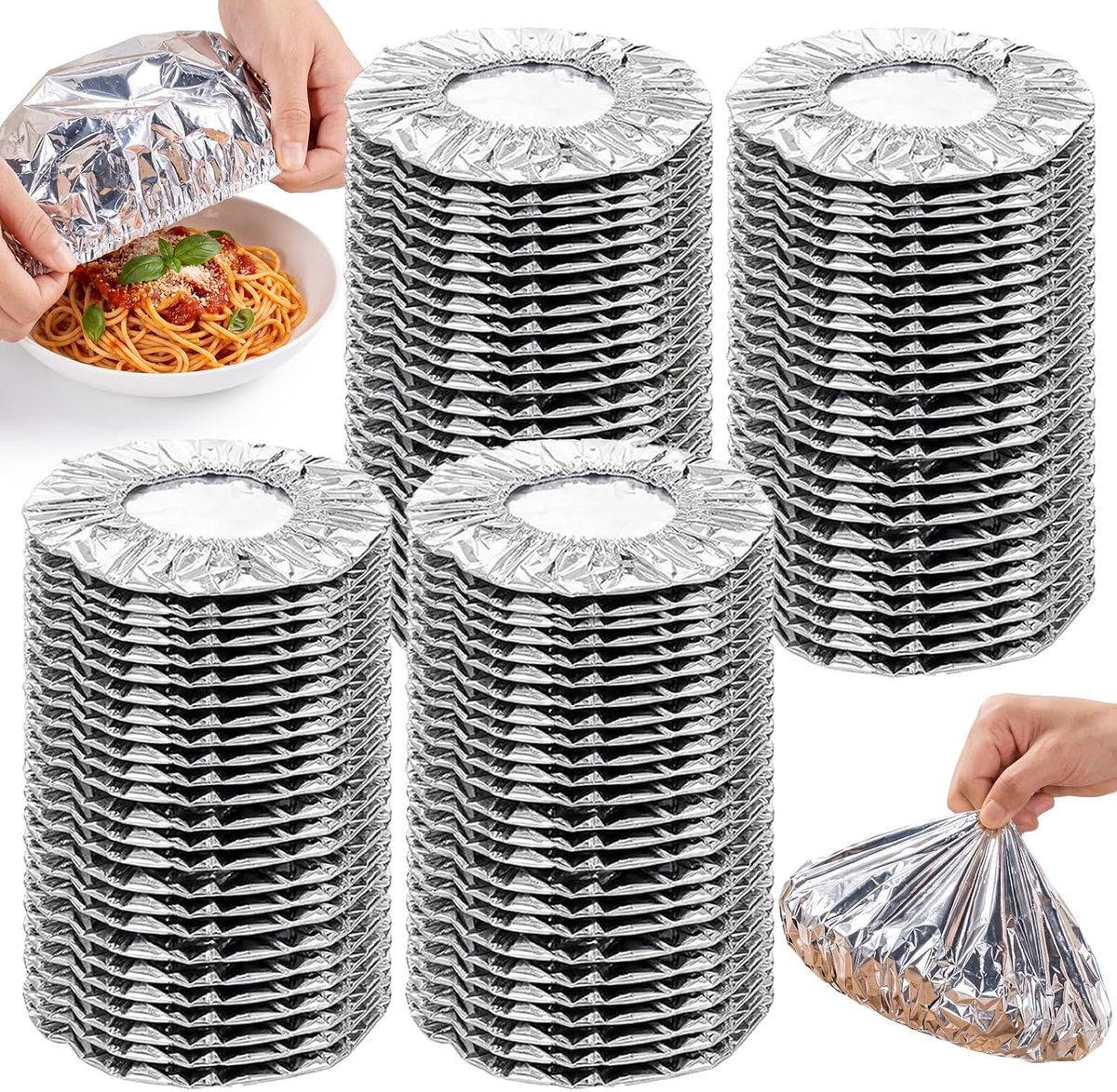 Deksels van aluminium voor levensmiddelen, aluminiumfolie voor levensmiddelen, 50 stuks - ShopVlot