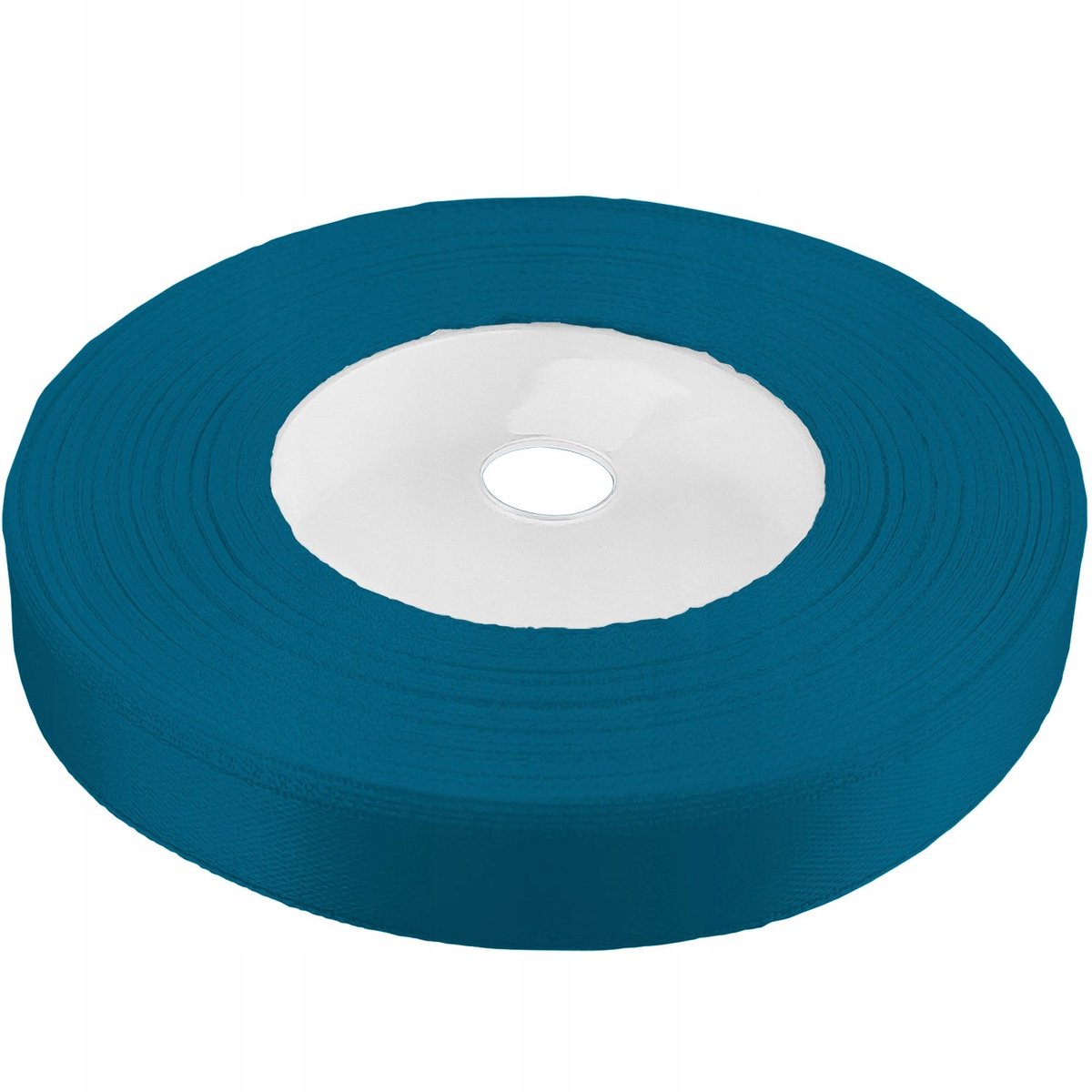 Donker Turkoois Satijnen Lint - 12 mm ras, 32 meter lang