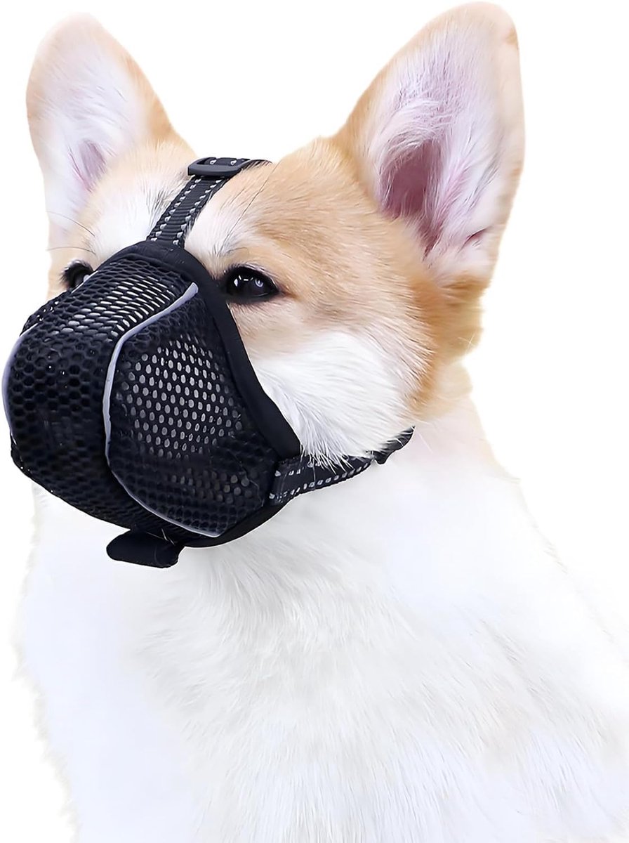 Muilkorf voor kleine honden, ademende muilkorf voor kleine honden tegen bijten, kauwen en gifopname, licht - ShopVlot
