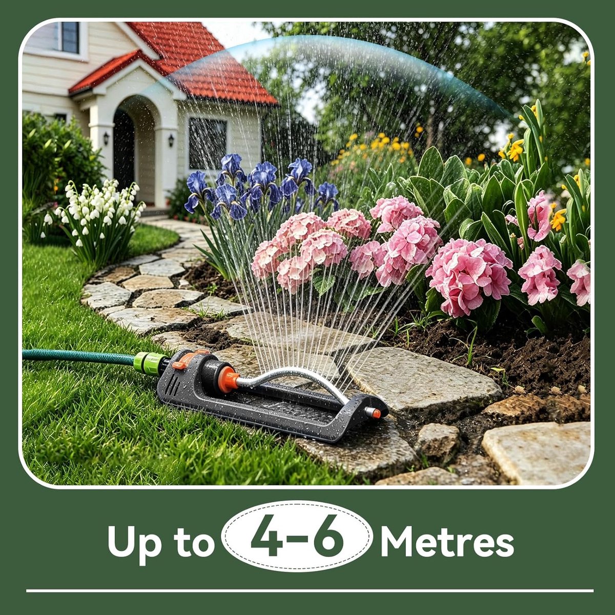 Automatic Oscillating Lawn Sprinkler, 19 Holes 4 Modes Garden Water Sprinklers Grass Sprinkler for Home Agricultural - ShopVlot