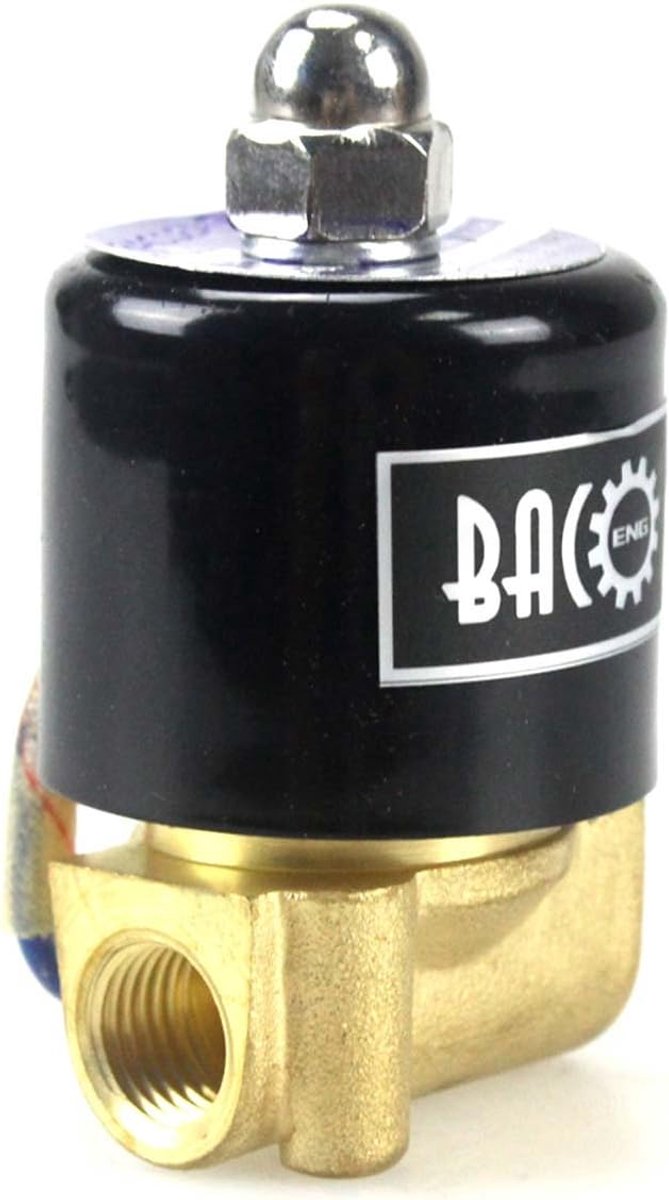 BACOENG DC 12V 1/4 inch br electric solenoid valve water air gas VITON NC - ShopVlot