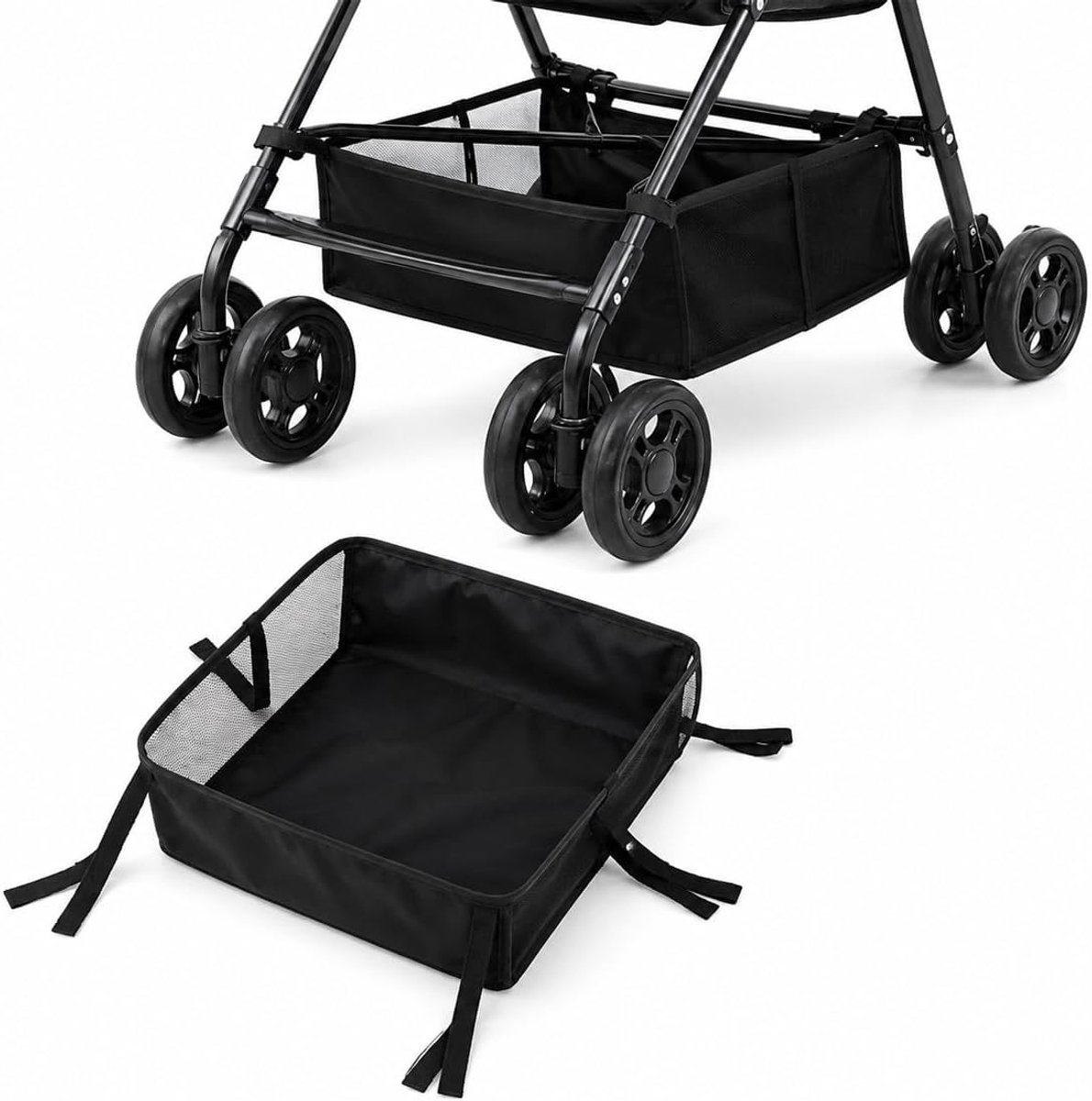 Universele opbergmand, kinderwagen-organizer, 1 gaas-kinderwagen opbergtas, die kinderopvangspullen kan bevatten, 35 * - ShopVlot
