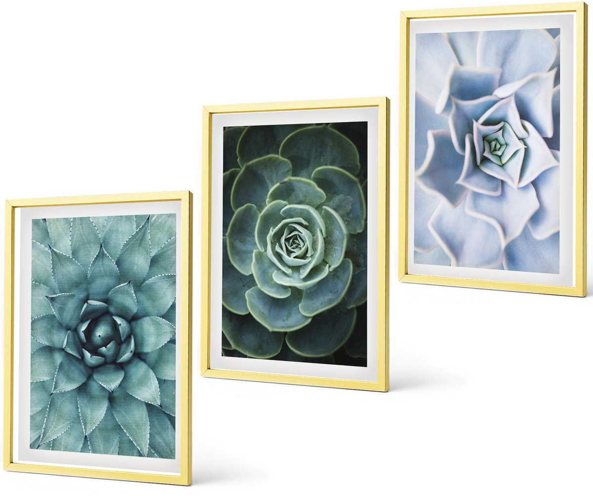 Coloray 3-Delige Schilderij Set - Ruimte, Melkweg, Sterren En Volle Maan - 40 x 40 cm En 40 x 60 cm - Stijlvolle Muurdecoratie - Kantoor - Moderne Wanddecoratie