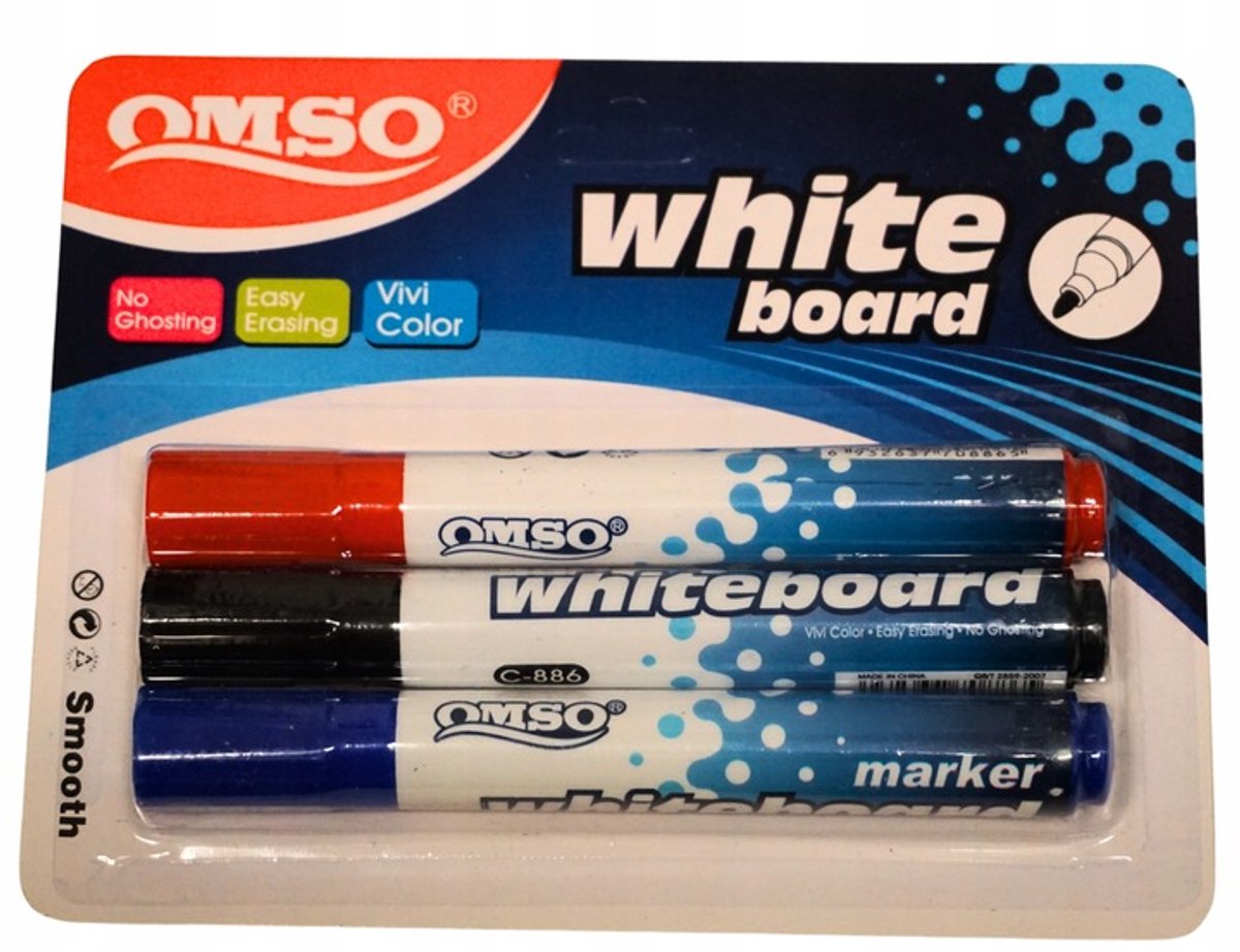 Whiteboard Markers Set - 3 Stuks, 3 Kleuren