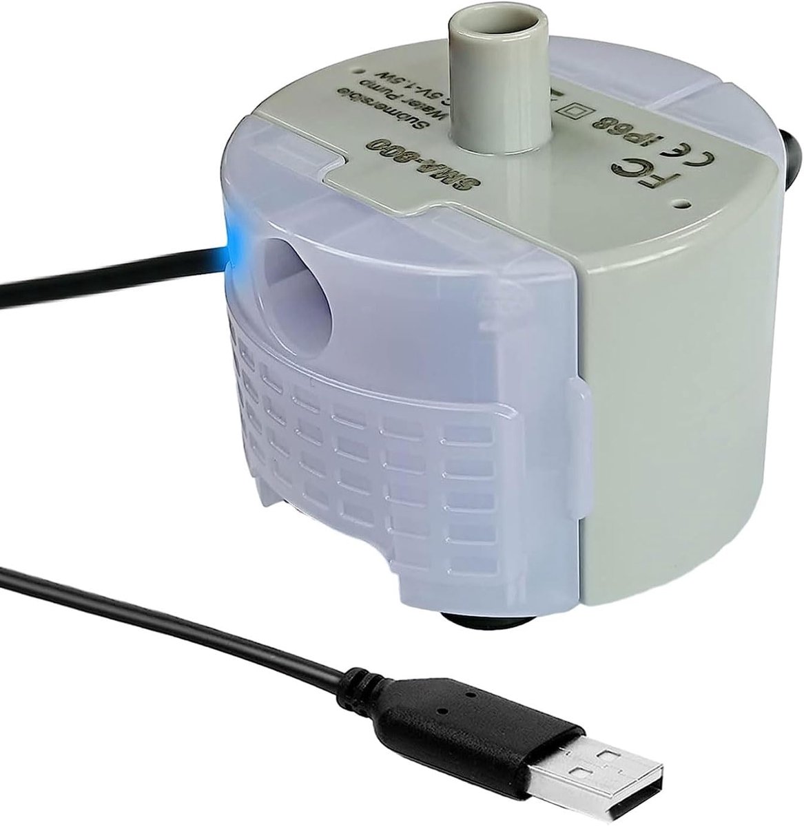 USB Interface Pump for Pet Water Fountains Aquariums Sma-800 Motor, Super Quiet Pump with LED Light - ShopVlot