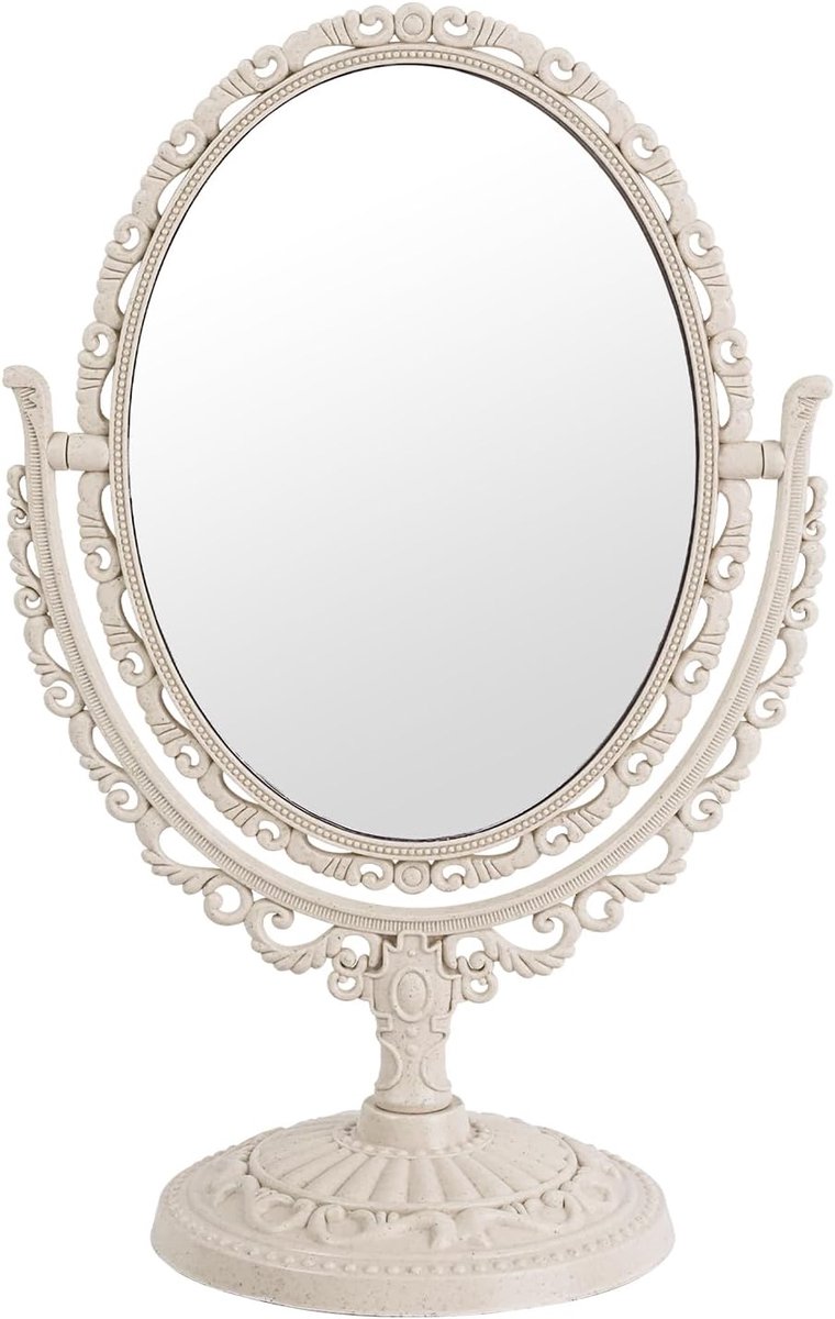 XPXKJ 7 inch tafelblad make-up spiegel met 3x vergroting vintage spiegel schoonheid spiegel badkamer slaapkamer - ShopVlot