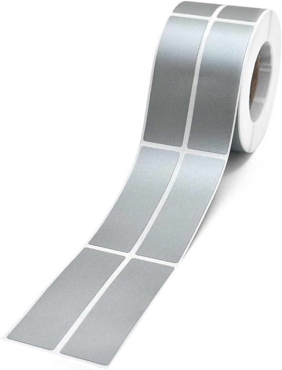 Zelfklevende krasstickers 500 stuks - 48 x 15 mm - grijs - ideaal voor verrassingspostkaarten - ShopVlot