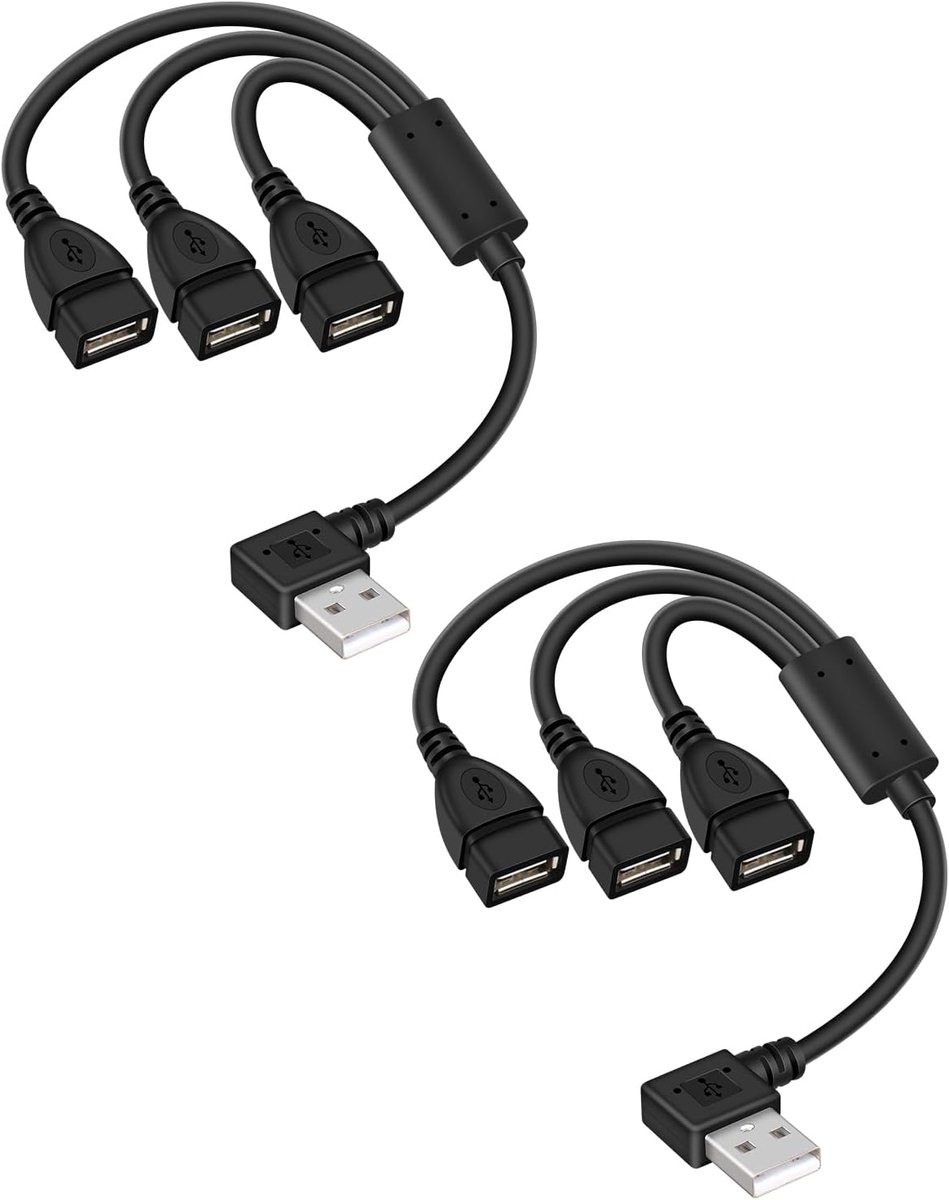 USB-verdeler 3 poorten - Y-splitterkabel - USB 2.0-hub - gelijktijdig opladen en gegevensoverdracht - ShopVlot