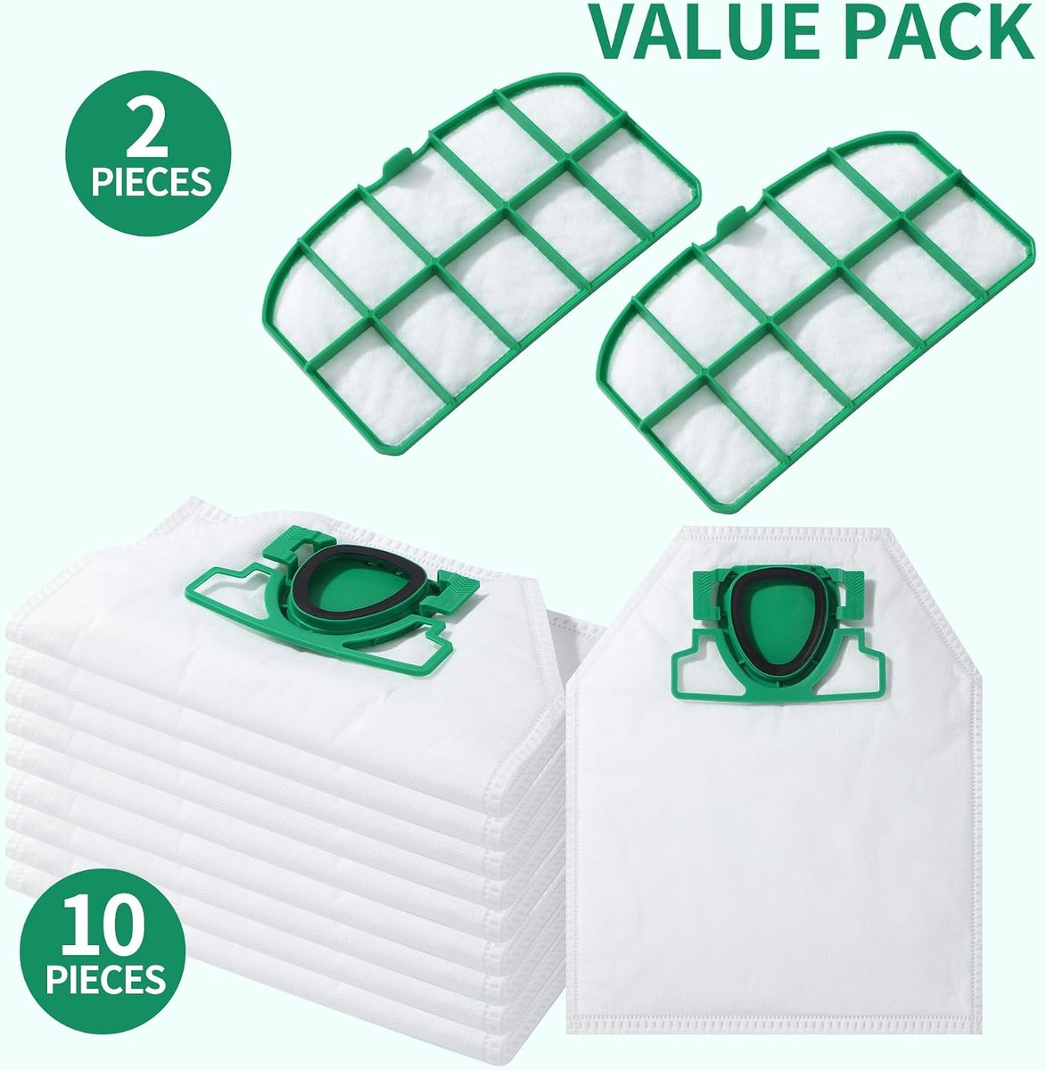10 stofzuigerzakken voor Vorwerk Kobold VK200 FP200 met 2 filters - ShopVlot