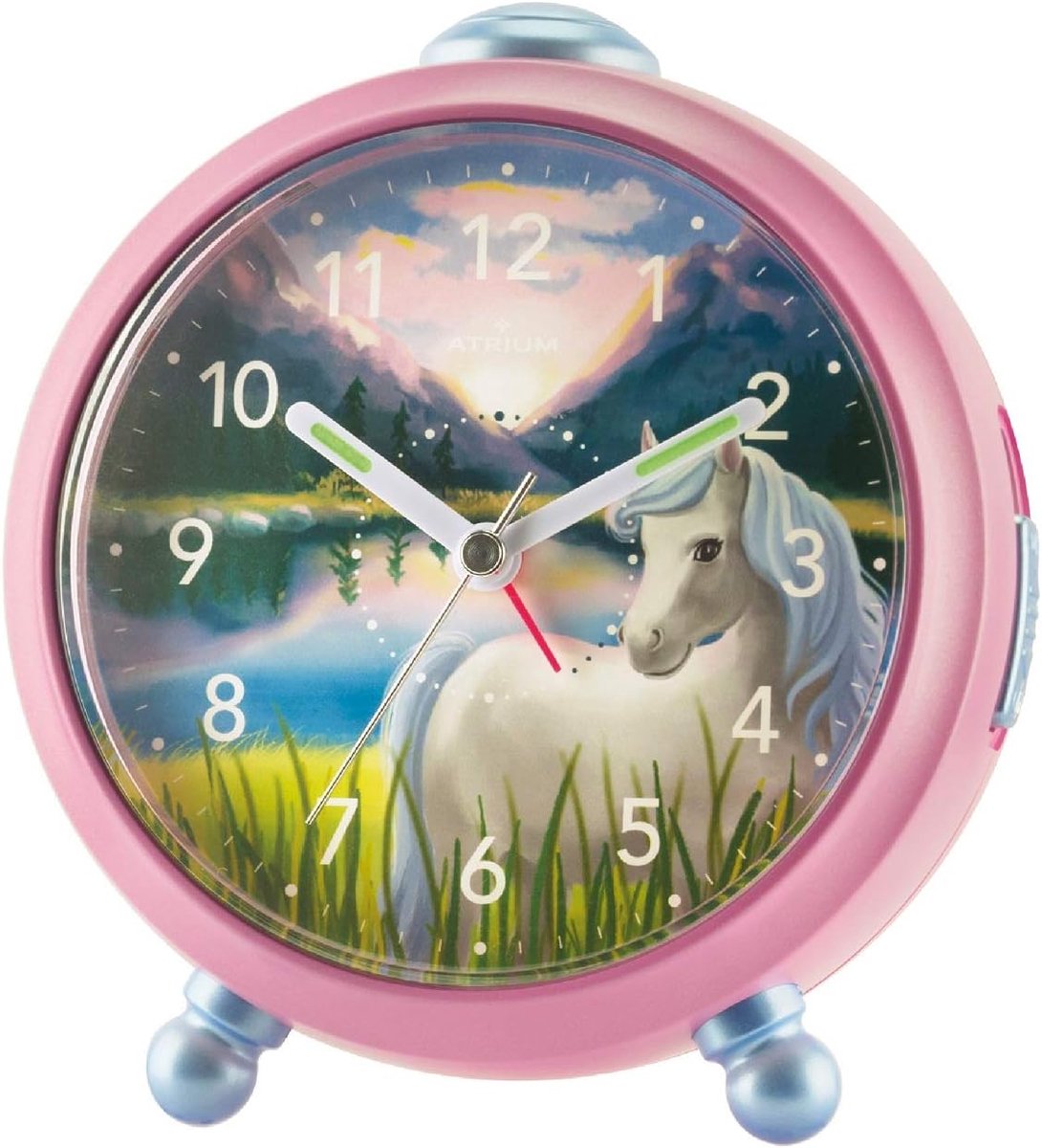 ATRIUM Children's alarm clock A932-17 Pink with white horse - ShopVlot