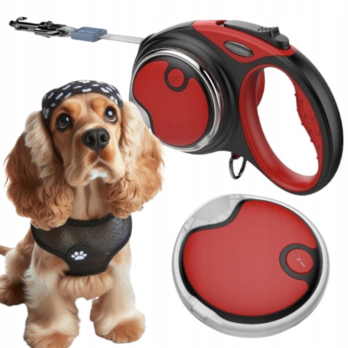 Dogness Automatische Hondenriem 4m (M) met LED-lampje tot 20kg