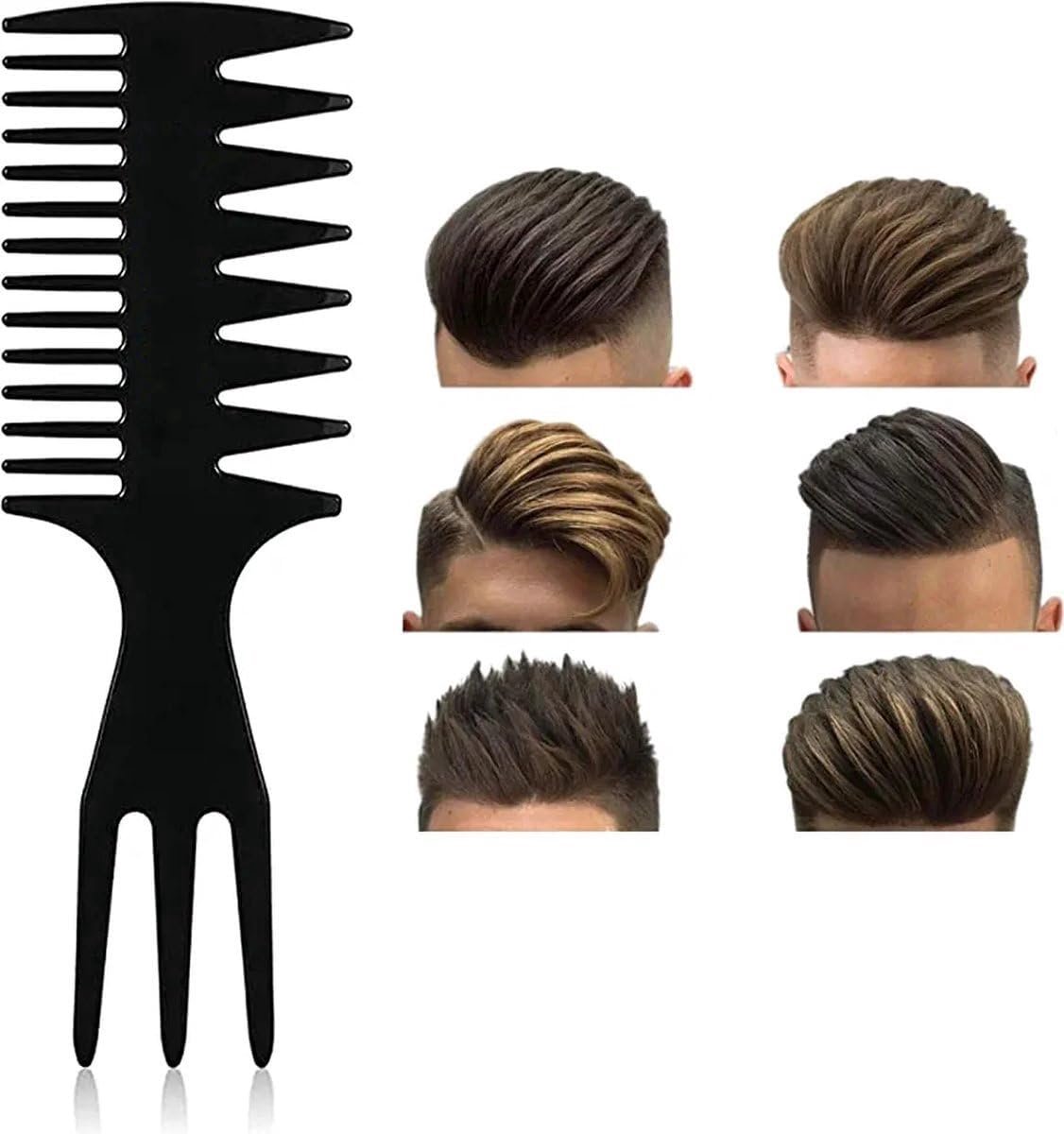 *** Wide 3 way comb - Hair comb Styling - Hairdresser Comb - Hair Styling - Men's Comb Black - ShopVlot