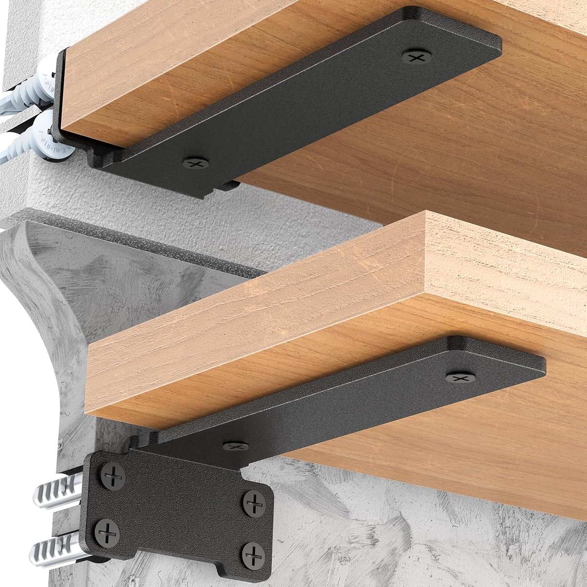 Plankdragers 20 cm - zwart - robuust ijzer - tot 75 kg draagvermogen - ShopVlot