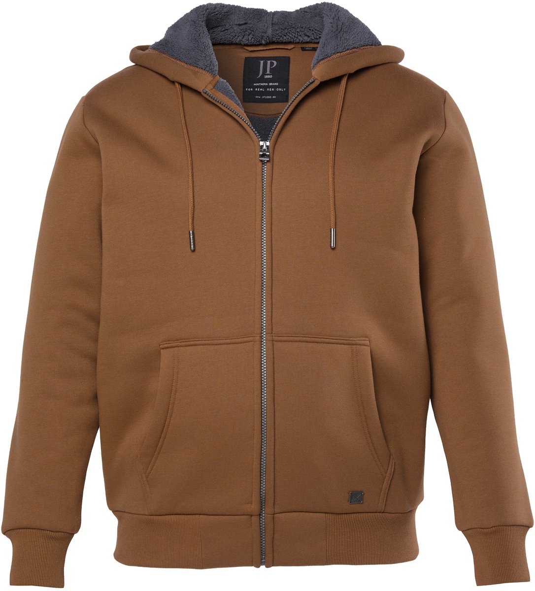 JP 1880 - Heren - JP 1880 hoodie-jack outdoor trainingsjasje capuchon rits - Cacaobruin - Maat 6XL