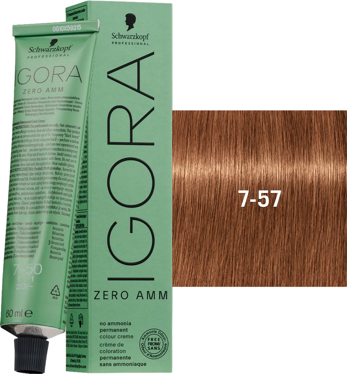 Schwarzkopf – Igora Zero Ammonia 60 ml – 7-57 : Middelblond Mahonie Violet